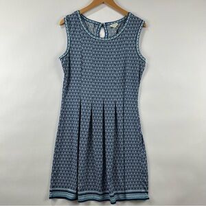Max Studio Dress XL Sleeveless Fit & Flare Stretch Lightweight Blue Print